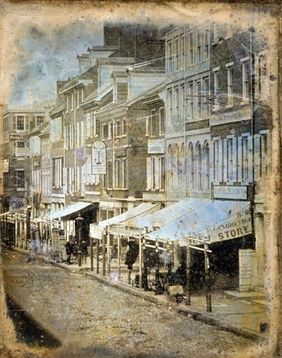 North side of Chestnut Street, between Second Street and Third Street, Philadelphia, Pennsylvania, 1843 by William G. Mason